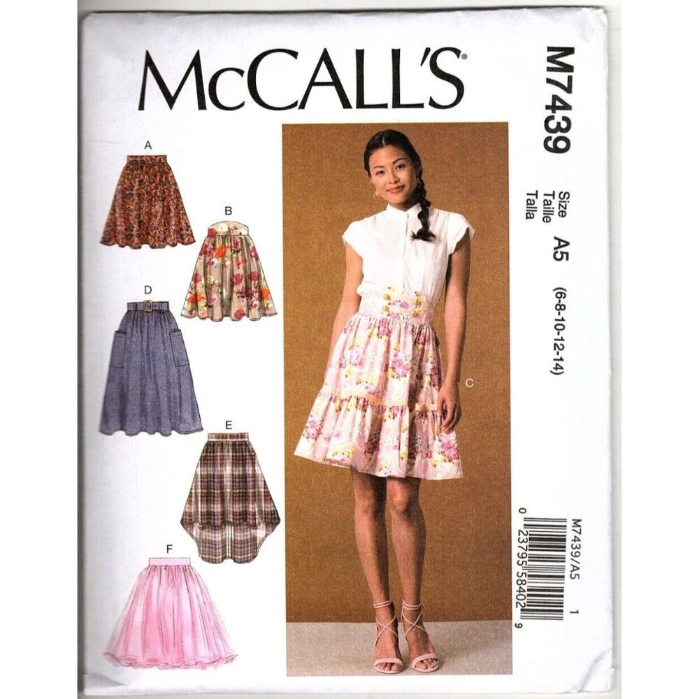 McCall's M7439 Misses 6 to 14 Tiered and Pleated Skirts Sewing Pattern New